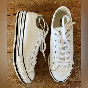 Converse Leather All Star Lift Platform Sneakers Shoes White Juniors Size 5